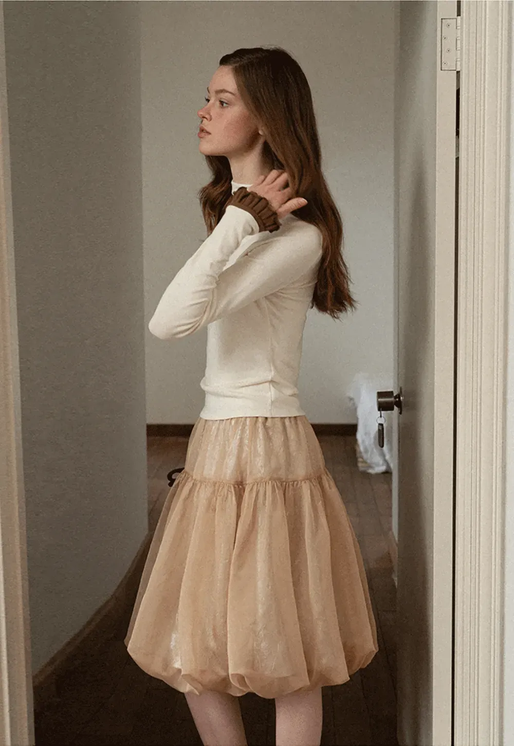 Bubble Hem Organza Skirt