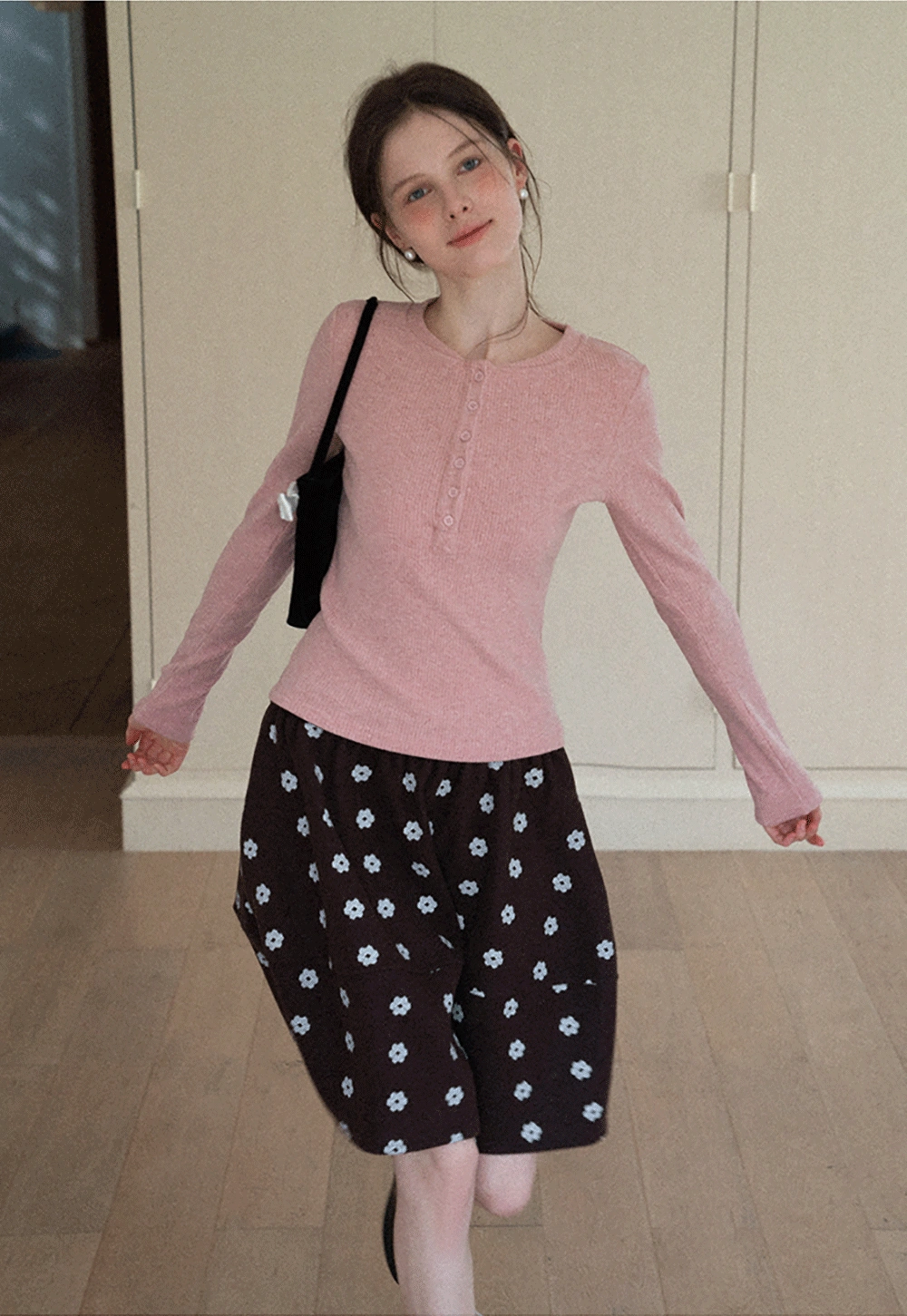 Women Soft Henley Knit Long Sleeve