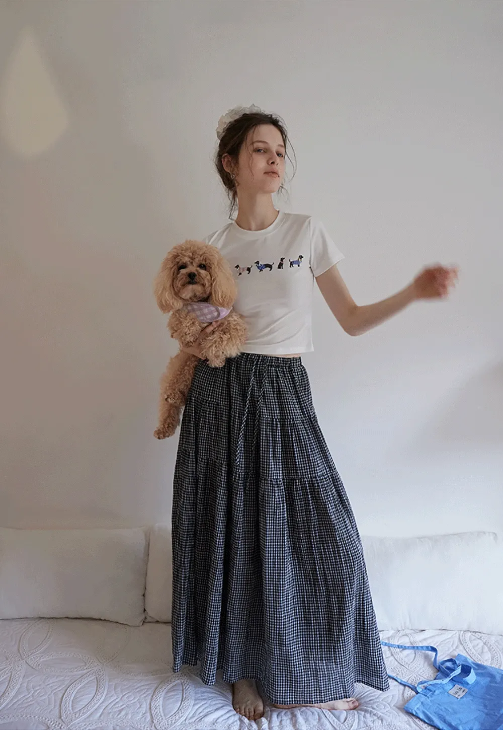 Artistic Dog Graphic Fitted Tee