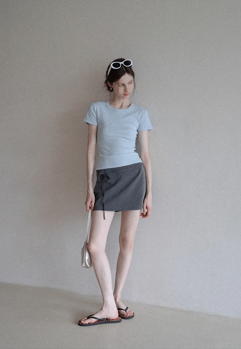 Women’s Basic Ribbed Knit T-Shirt