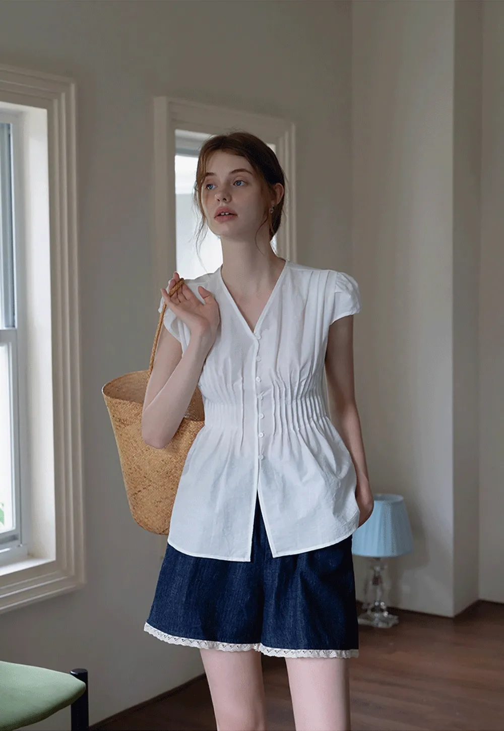 Women's Lace Trim Patchwork Shorts