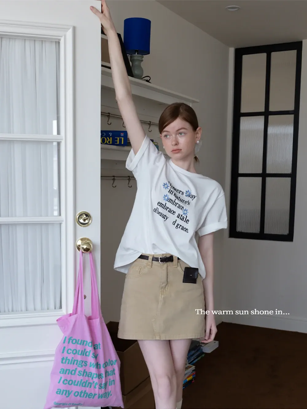 Women’s Graphic T-Shirt with Floral Letter Print