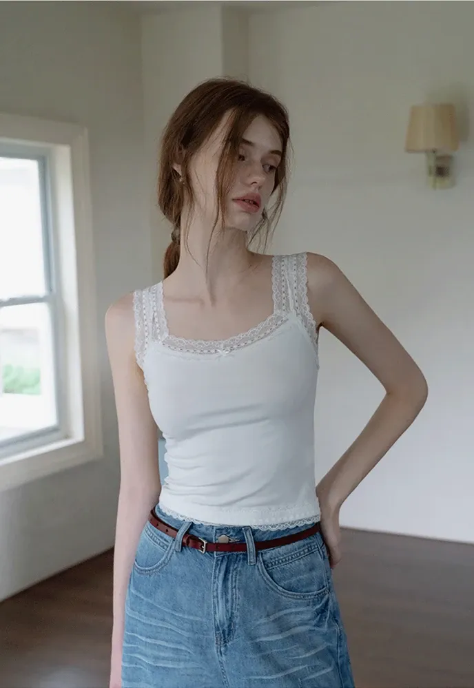 Women’s Lace Trim Crop Cami