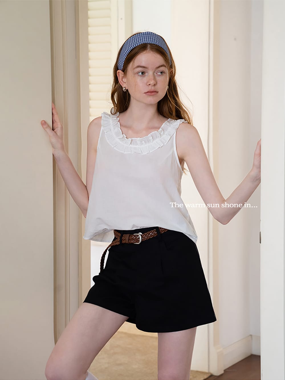 Fashionable and versatile solid color plaid wide headband