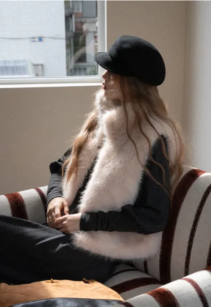 Women Faux Fur Vest Sleeveless