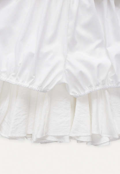 White Flowy A-line Skirt