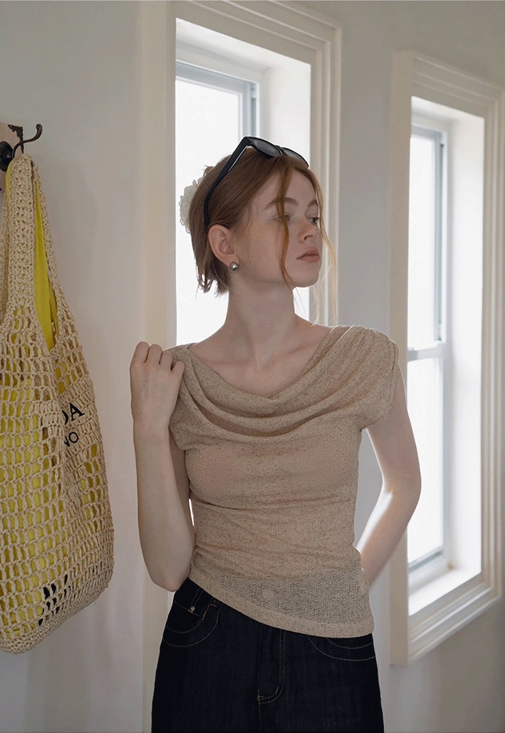 Women’s Sleeveless Cowl Neck Knit Top