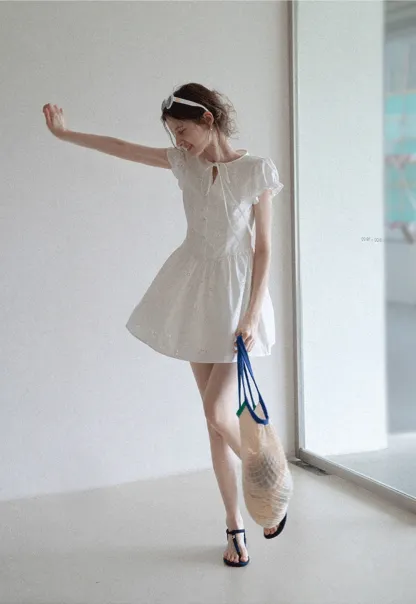 Women’s Sleeveless Eyelet Mini Dress