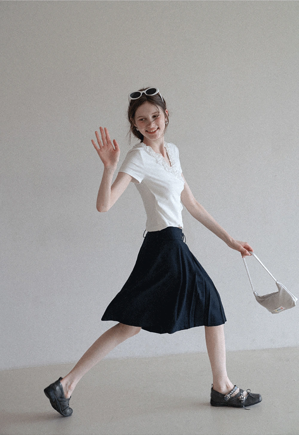 Women's High Waist Pleated Skorts with Belt