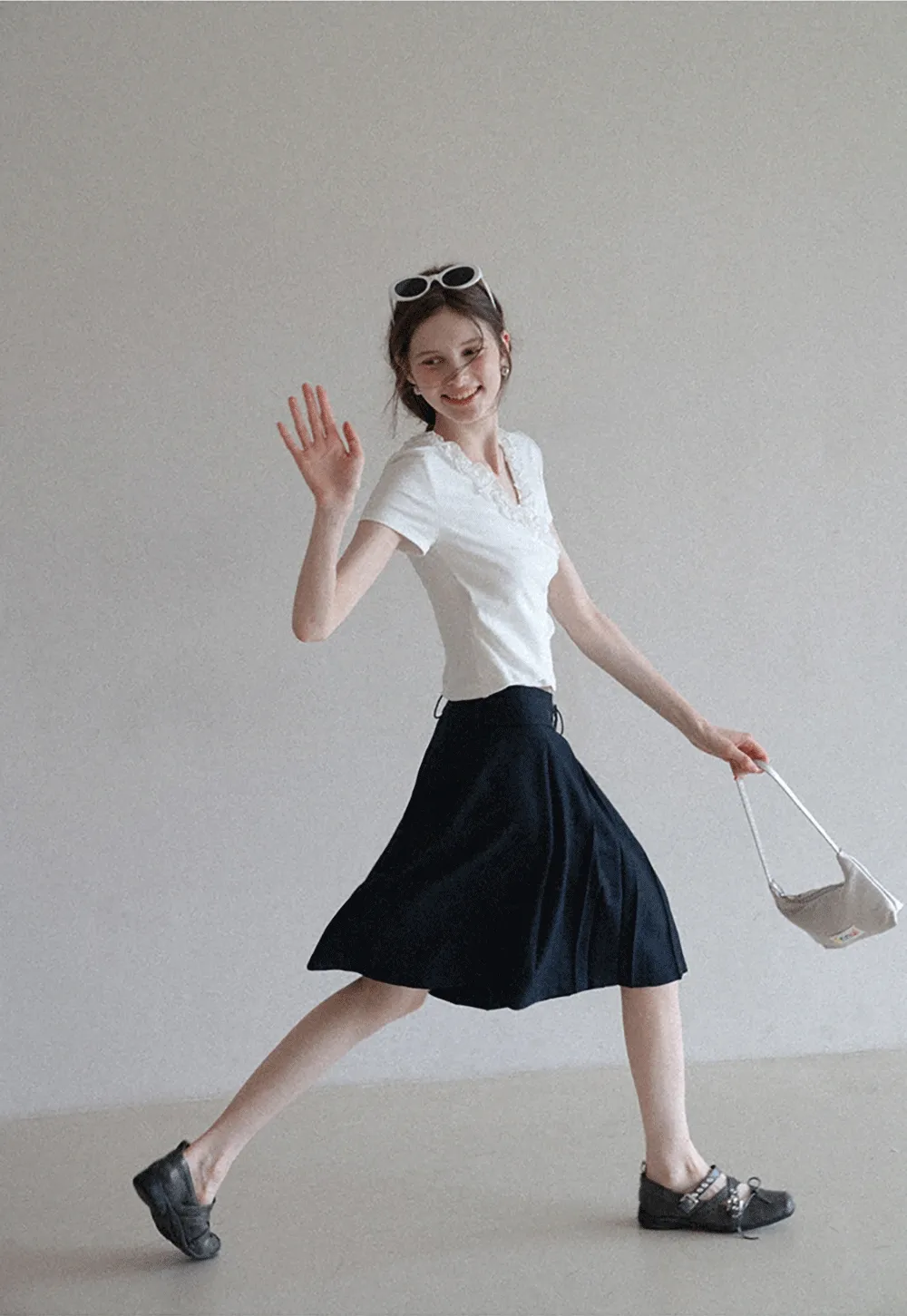 Women's High Waist Pleated Skorts with Belt