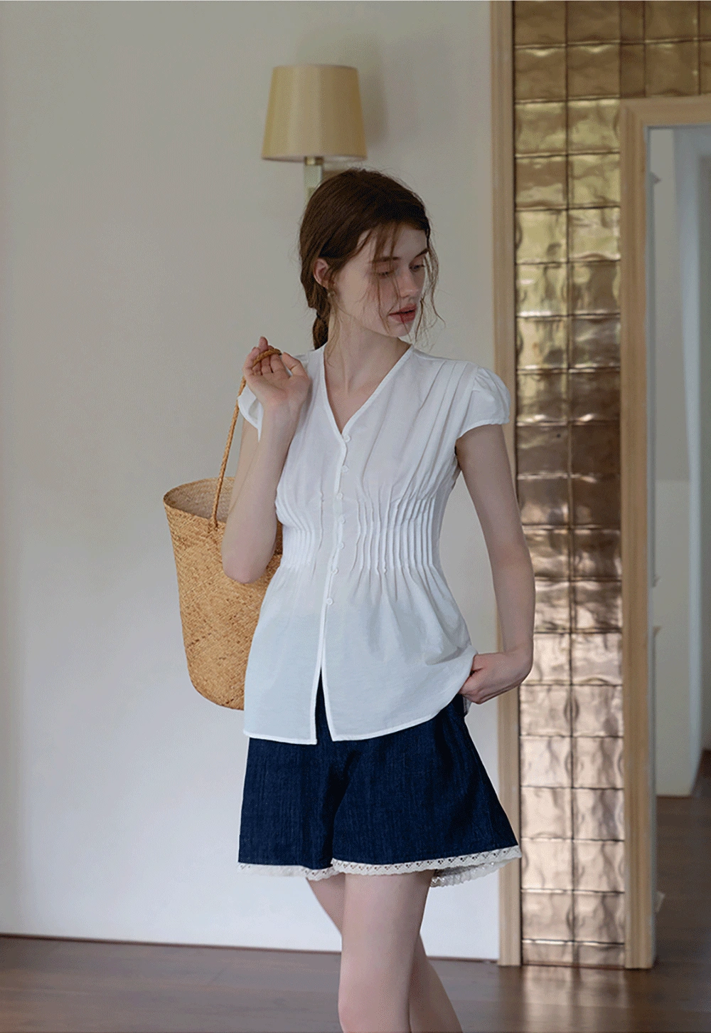 Women's Lace Trim Patchwork Shorts