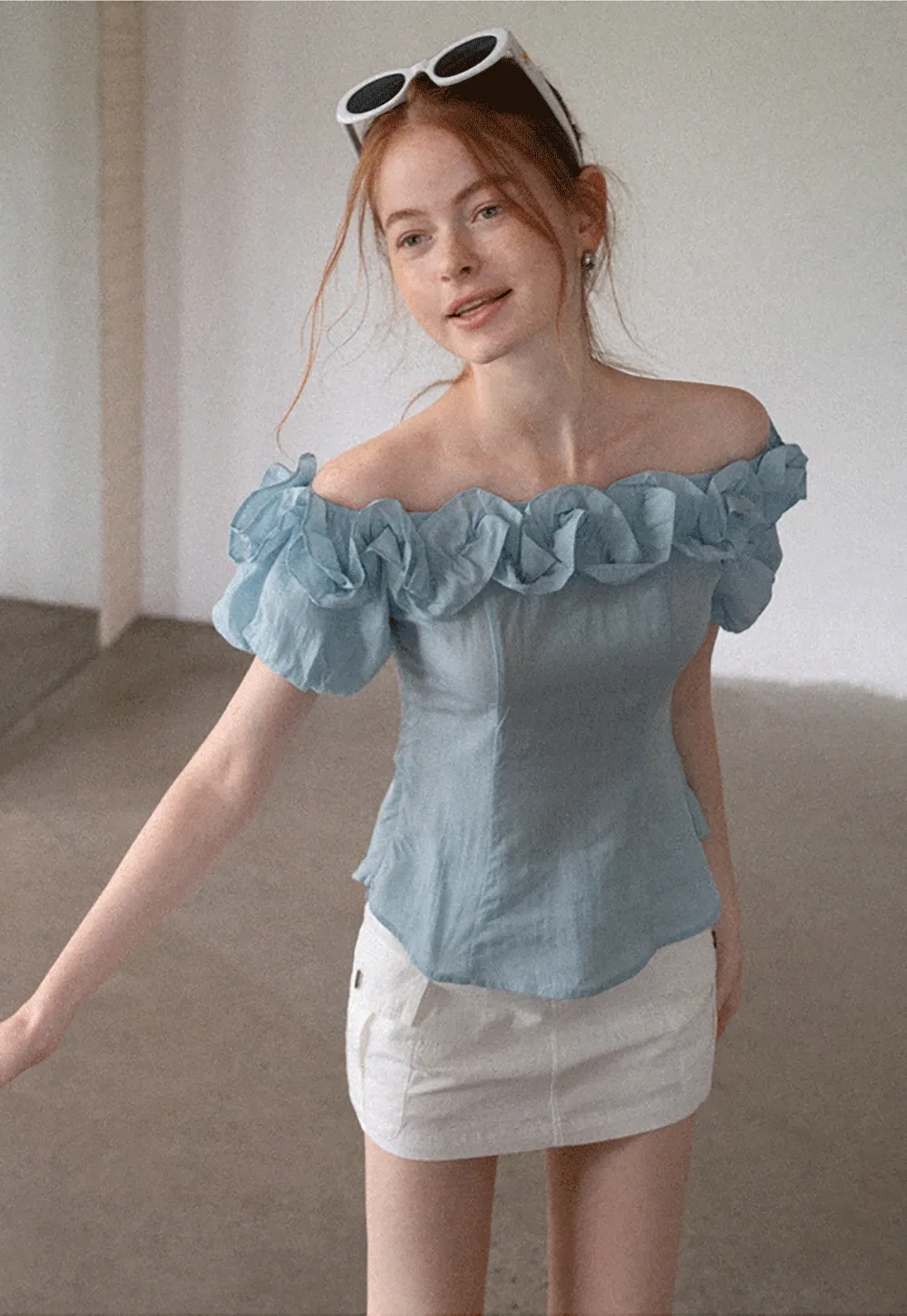 Women’s Off Shoulder Ruffle Blouse