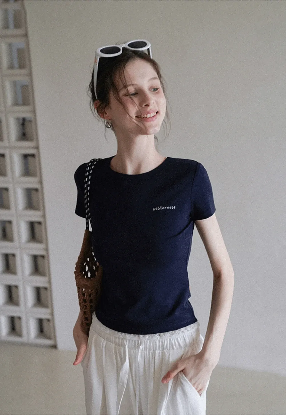 Lace Trim Embroidered T-Shirt