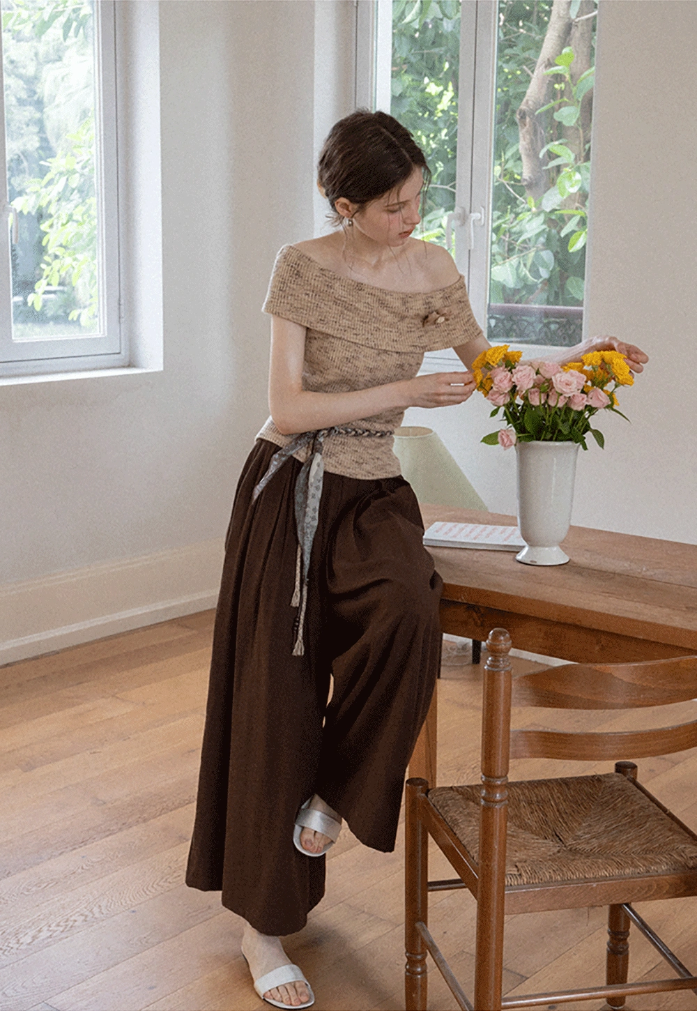 Women’s High Waist Pleated Wide Leg Pants