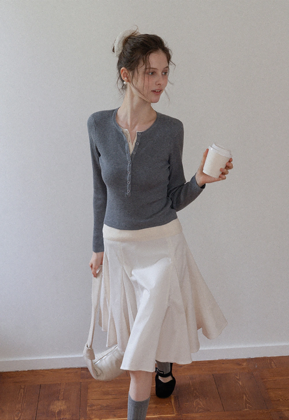 Women's High Waist Flared Skort