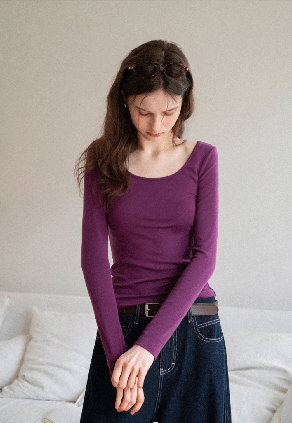 Women's Scoop-Neck Long-Sleeve Tee