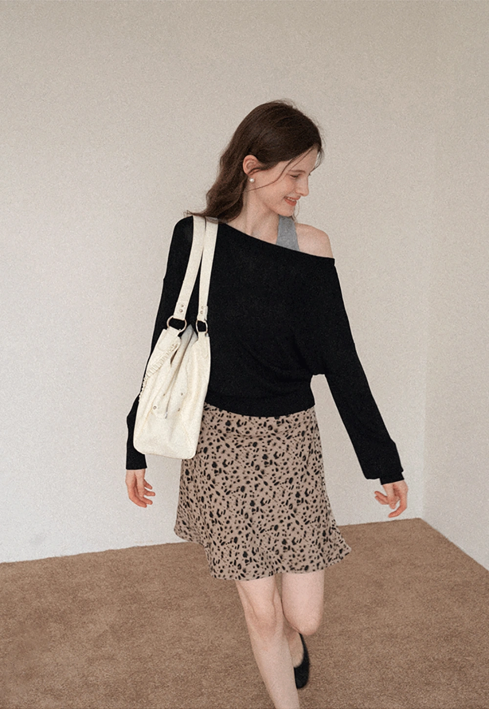 Women's Leopard-Print A-Line Mini Skirt