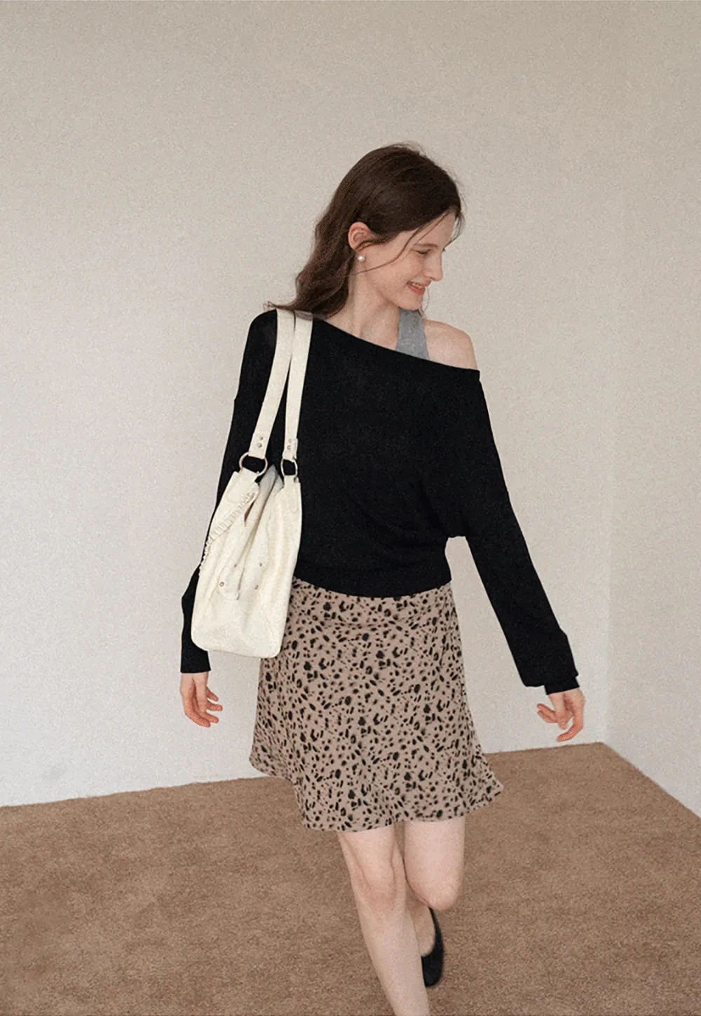 Women's Leopard-Print A-Line Mini Skirt