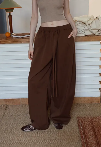 Women's Drawstring Wide-Leg Pants