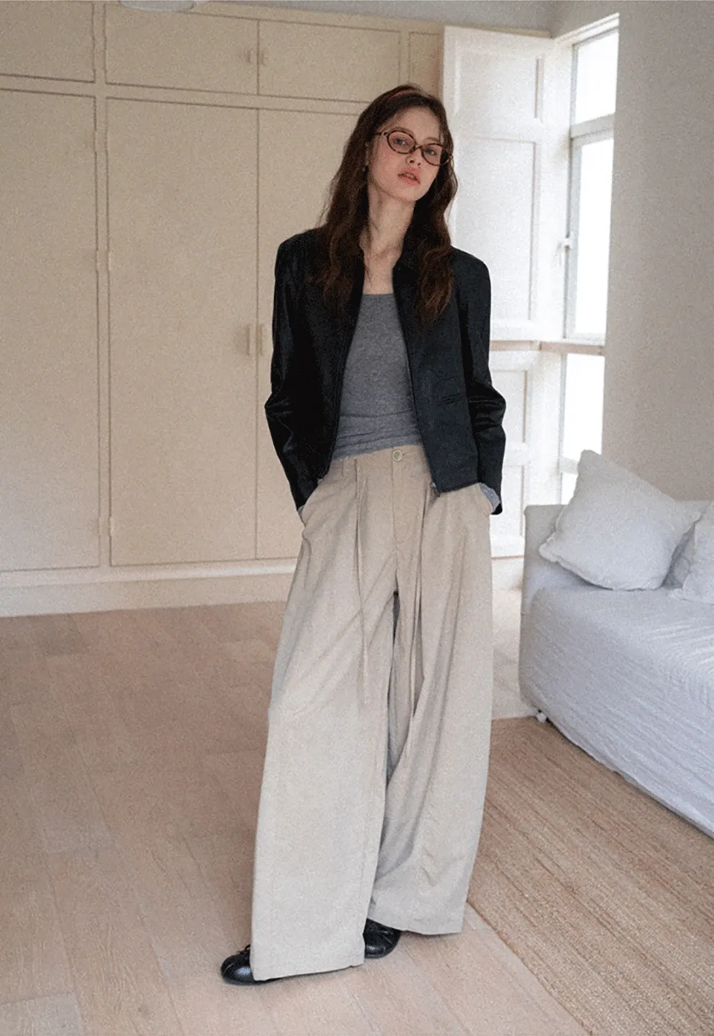 Women Faux Leather Zip-Up Jacket