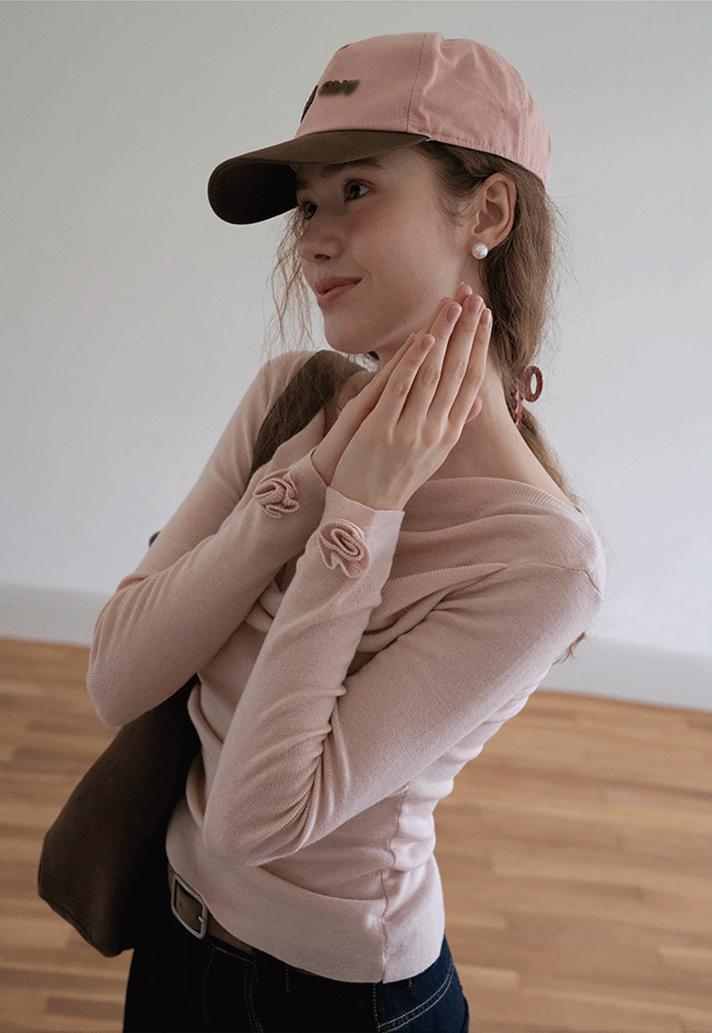 Womens Draped Cowl Neck Slim Fit Tops