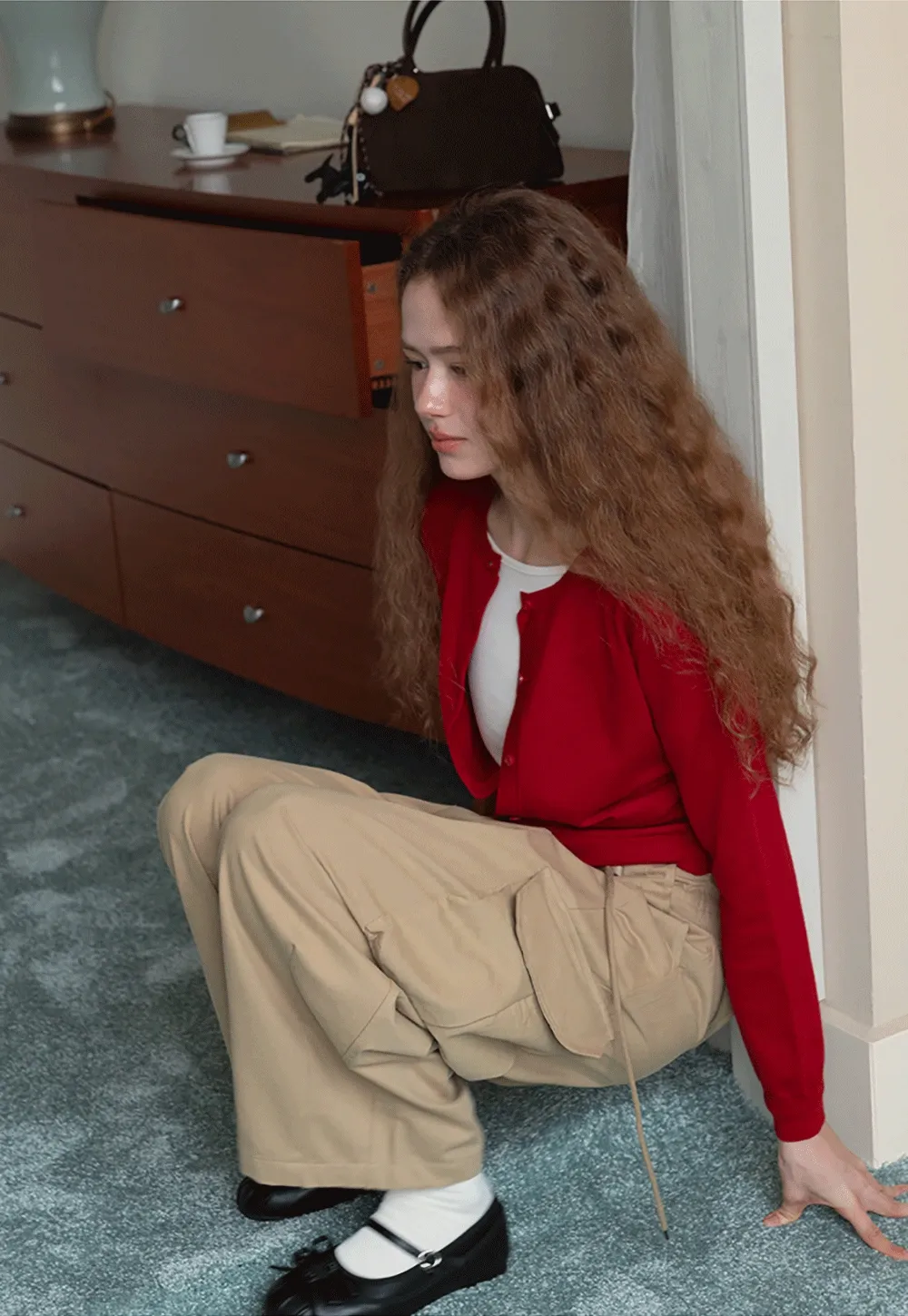 Womens Knit Button Down Cardigan