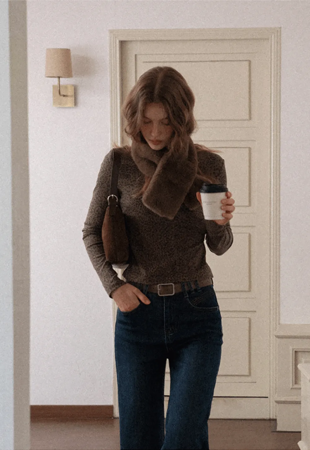 Leopard Print Long Sleeve Top