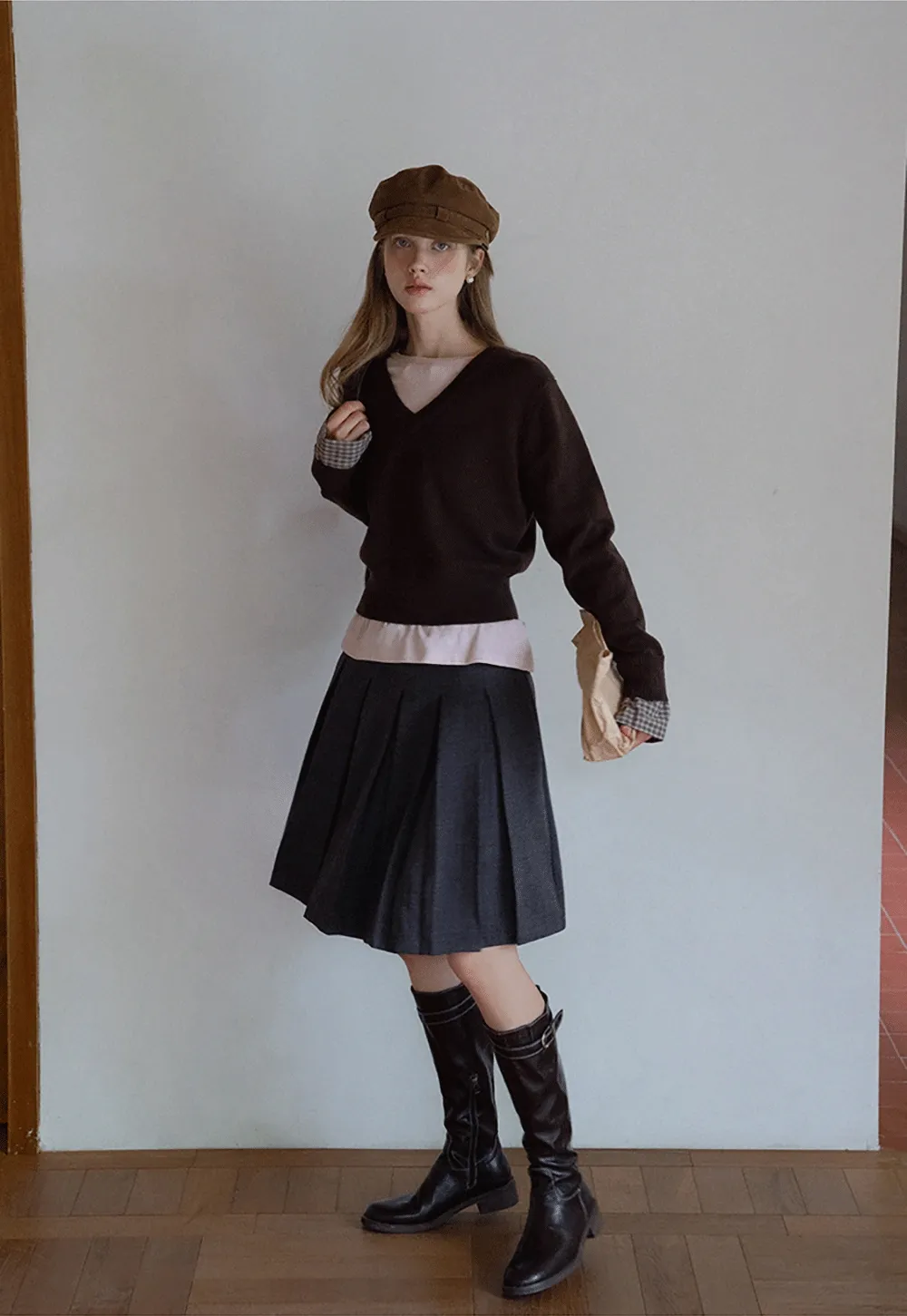 Womens V-Neck Knit Sweater