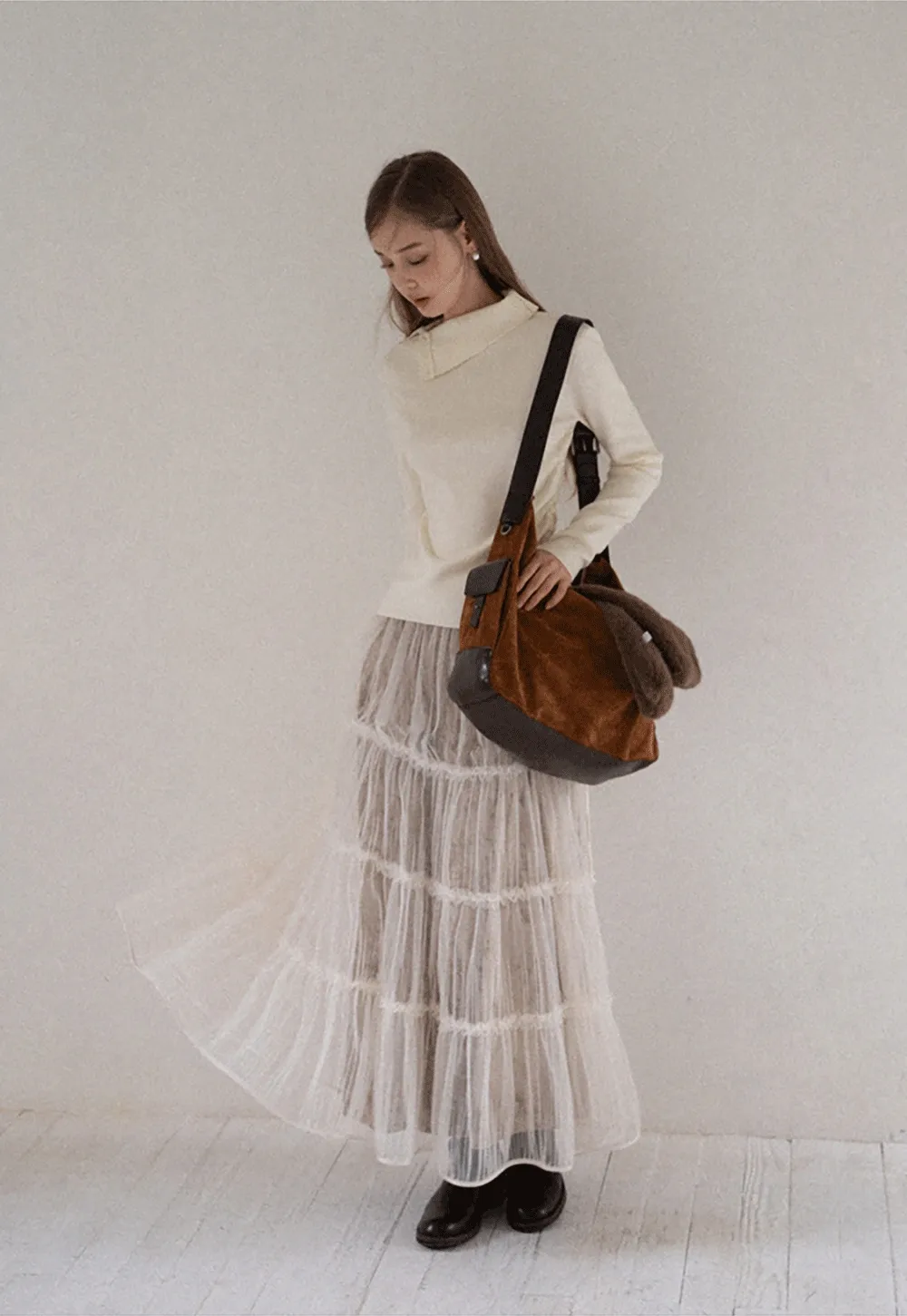 Women Romantic Layered Tulle Midi Skirt