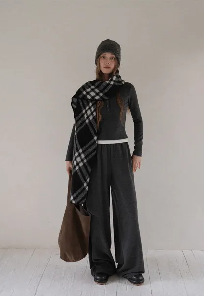 Women Knit Two Piece Set V Neck Long Sleeve Pullover and Pants