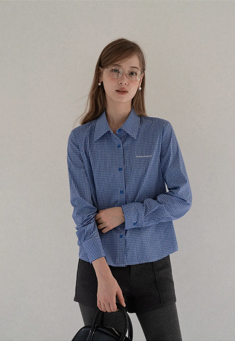 Blue Check Button Up Shirt