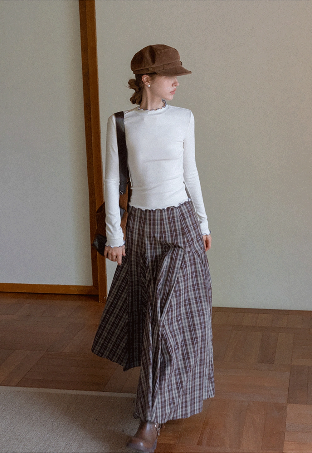 Women Mock Neck Slim Fit Basic Long SleeveTee 