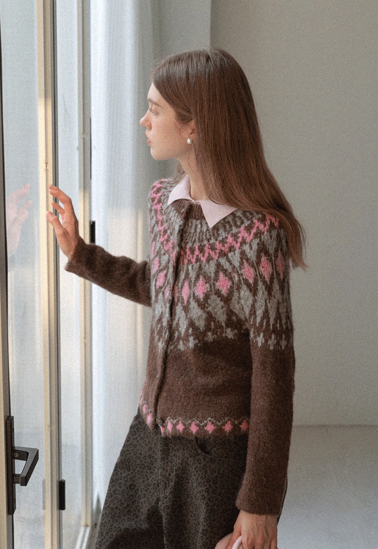 Vintage Fair Isle Knit Cardigan