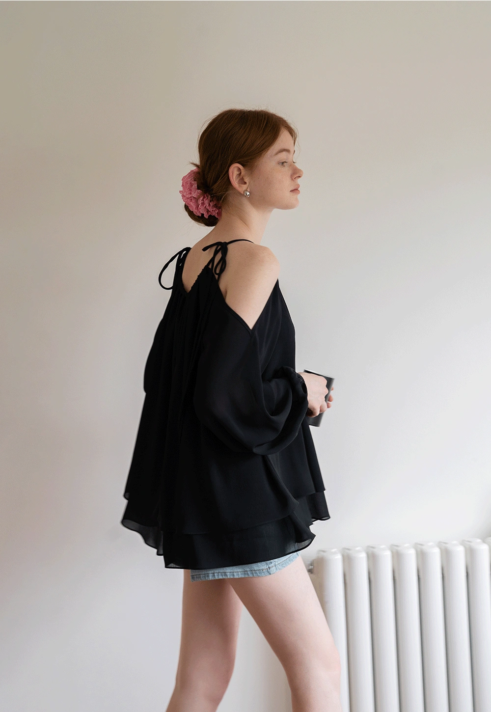 Women’s Off-Shoulder Black Blouse