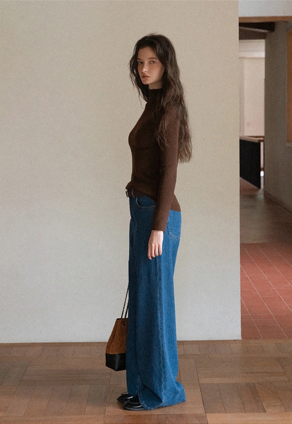 Chic Blue Wide-Legged High-Rise Jeans