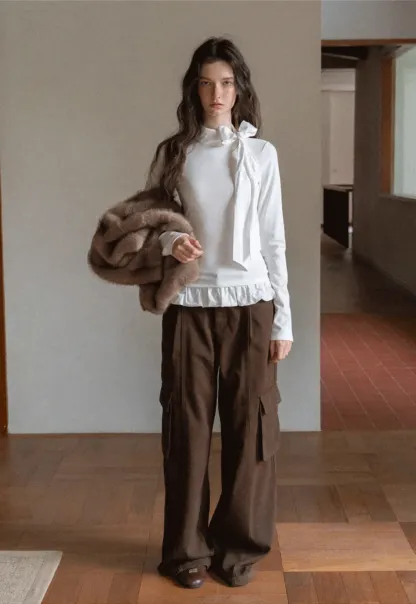 Fashionable White Long Sleeve Tee