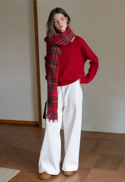 Cut-Out Layered Turtleneck Sweater