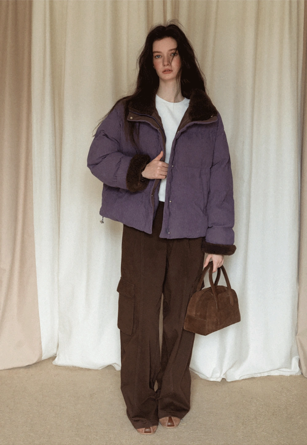 Cozy Corduroy Thick Winter Cotton Coat for Women