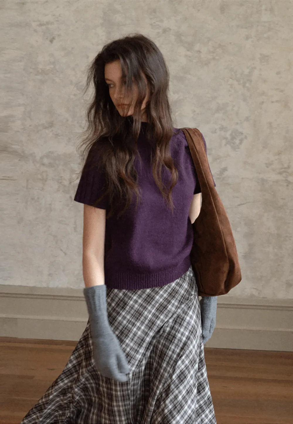 Olive Short Sleeve Mock Neck Knit Top