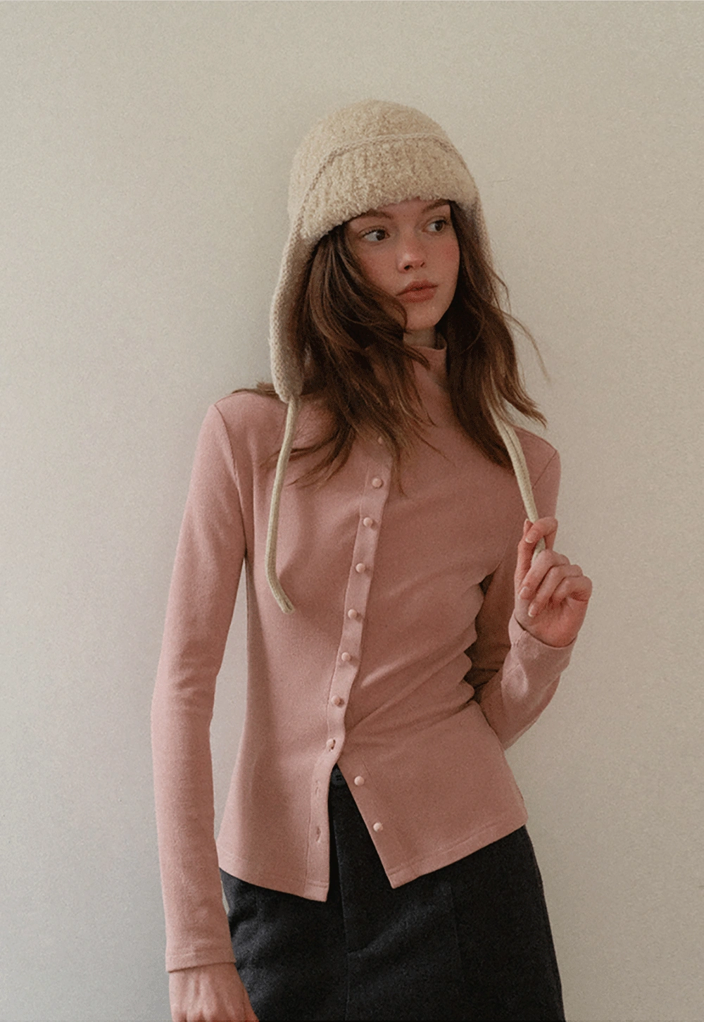 Elegant Ribbed Top with Button Detailing