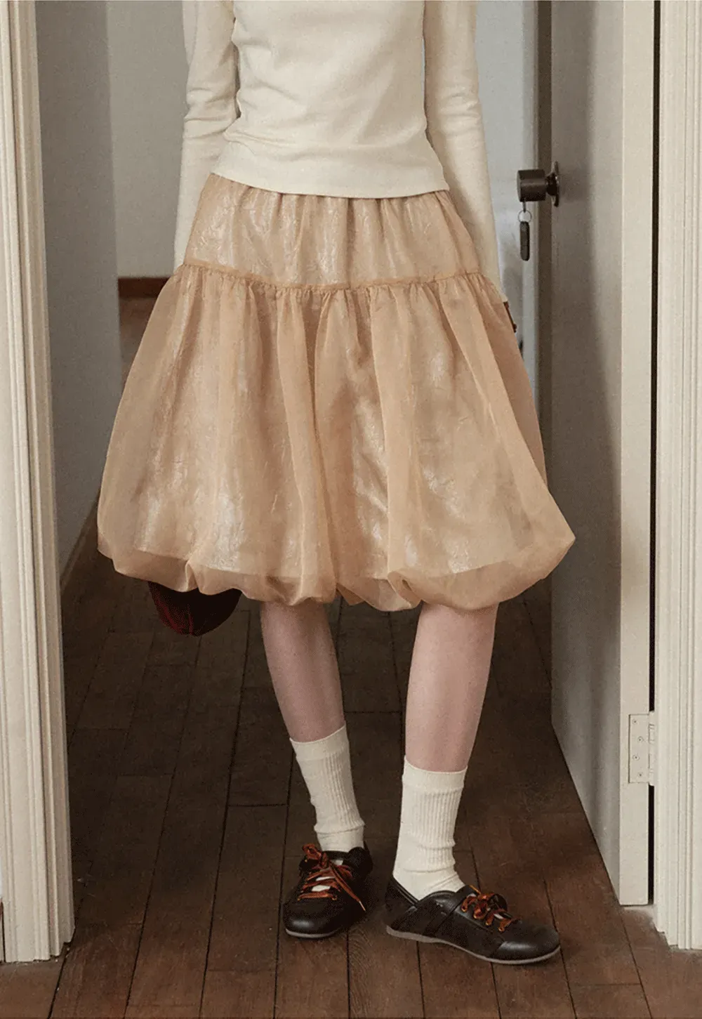 Bubble Hem Organza Skirt