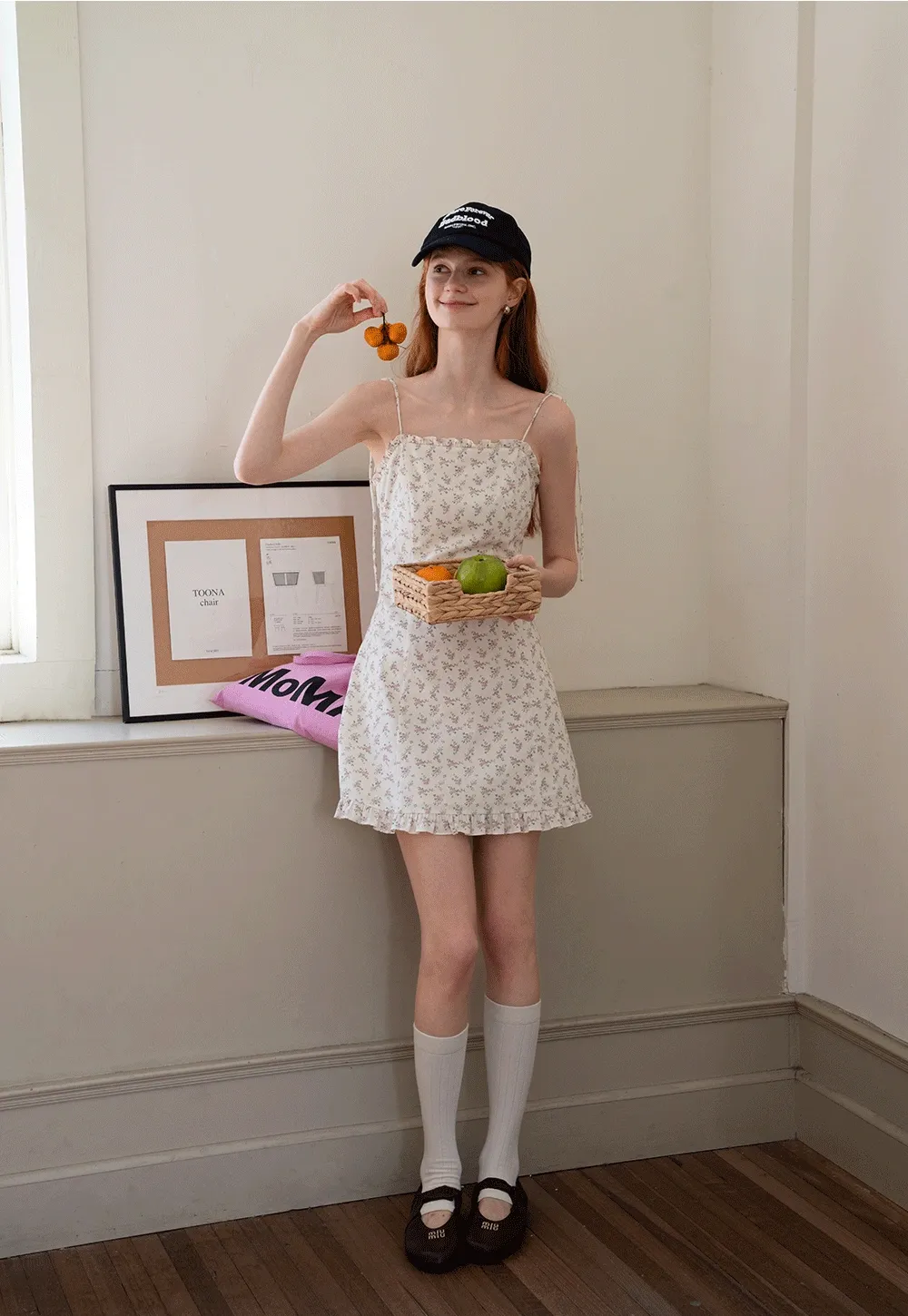 Floral Tie Strap Mini Dress