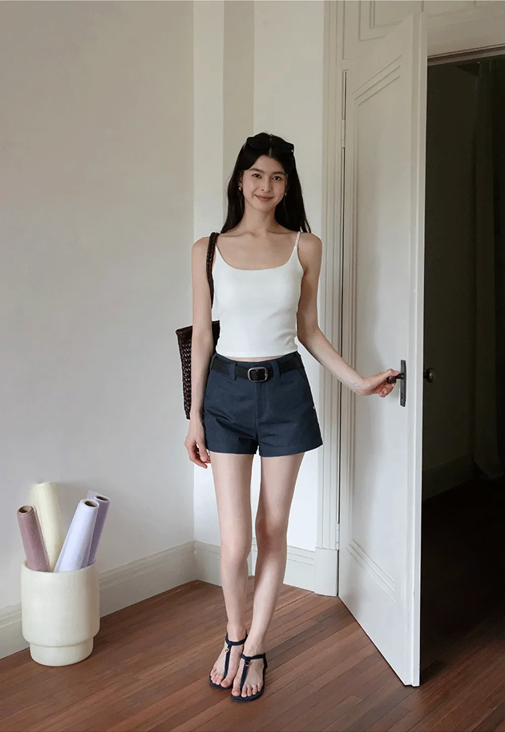 Women’s High Waist Belted Shorts