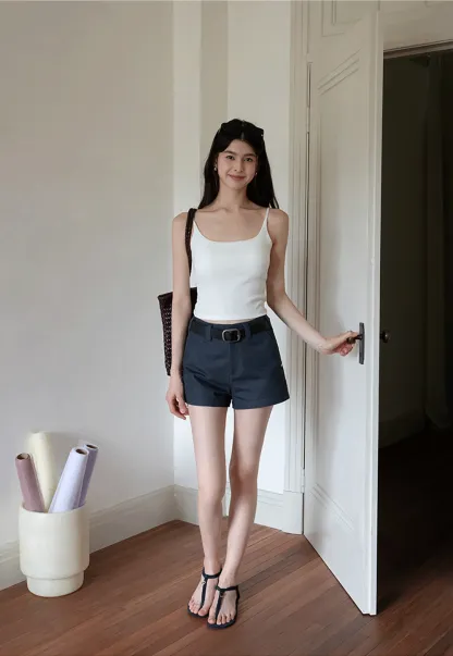 Women’s High Waist Belted Shorts