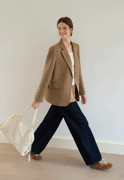 Classic Brown Tweed Blazer