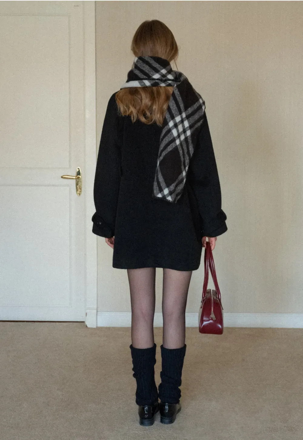 Elegant Double-Breasted Trench Style Wool Coat