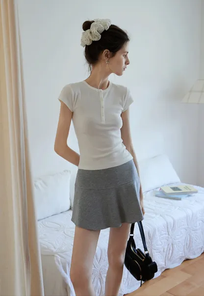 Women’s High Waist Flared Mini Skirt