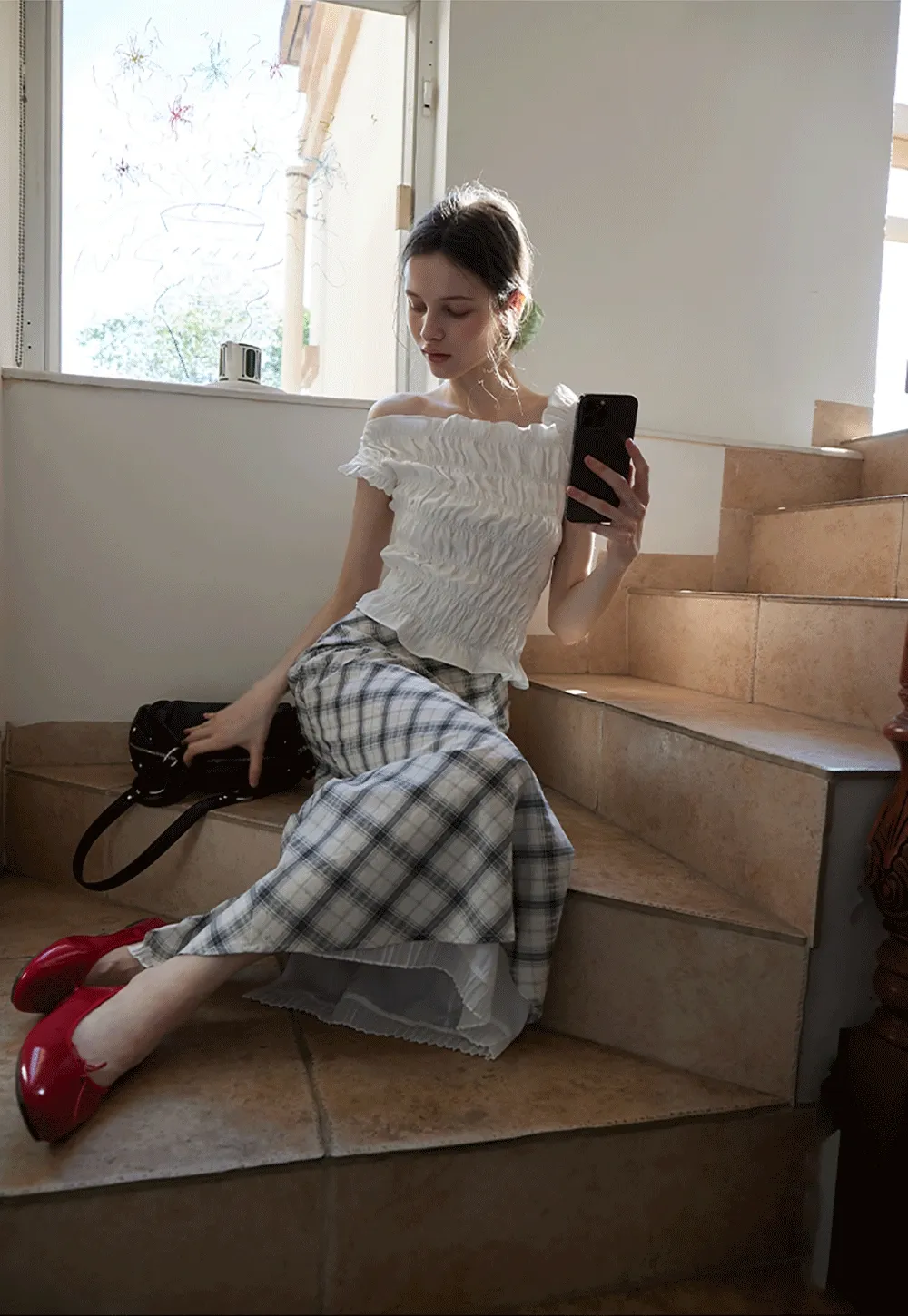 Women’s Plaid A-Line Midi Skirt