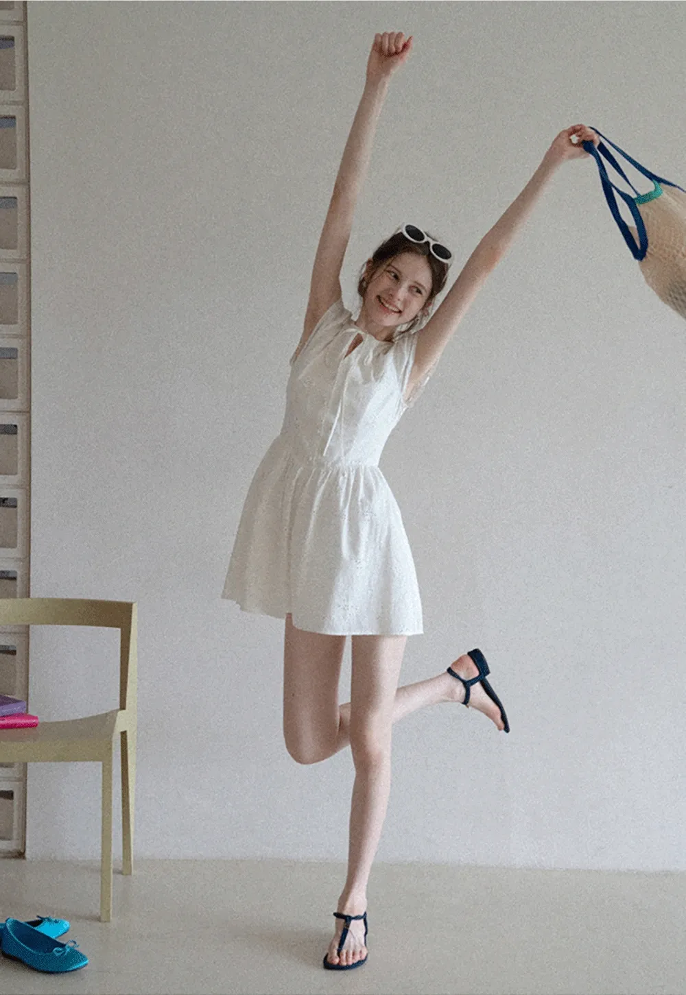 Women’s Sleeveless Eyelet Mini Dress
