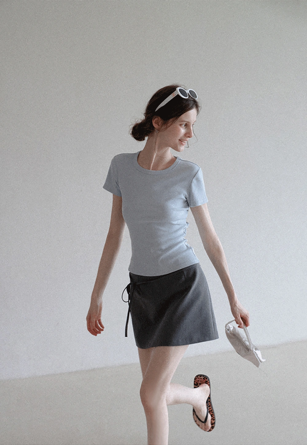 Women’s Basic Ribbed Knit T-Shirt
